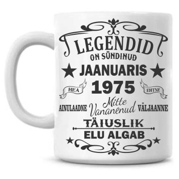 Legendid on sündinud … Sünnipäeva Tass / Aastat ja kuud saab ise valida